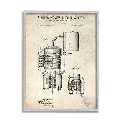 " Vintage Whiskey Still Liquor Detailed Blueprint Diagram " by Karl Hronek