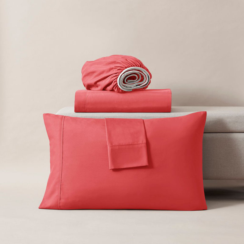 Ensemble de draps ultra doux et respirant Hotel Collection, Lit double, Rose corail