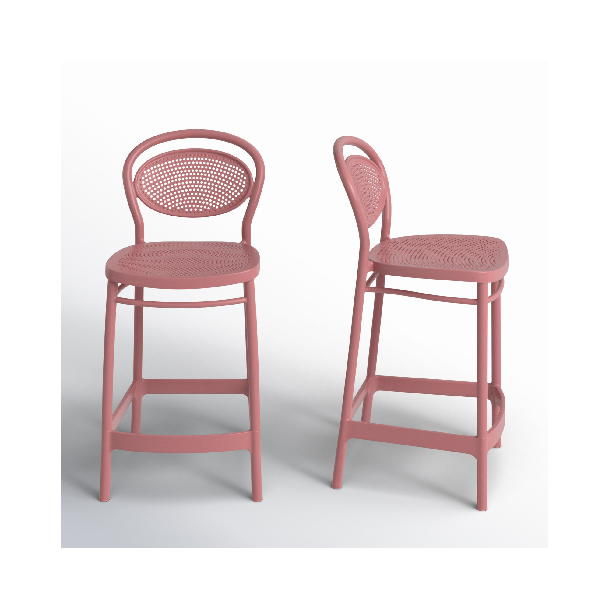 Farrah Outdoor Bar Stool, Counter Stool (25.6" Seat Height), Marsala