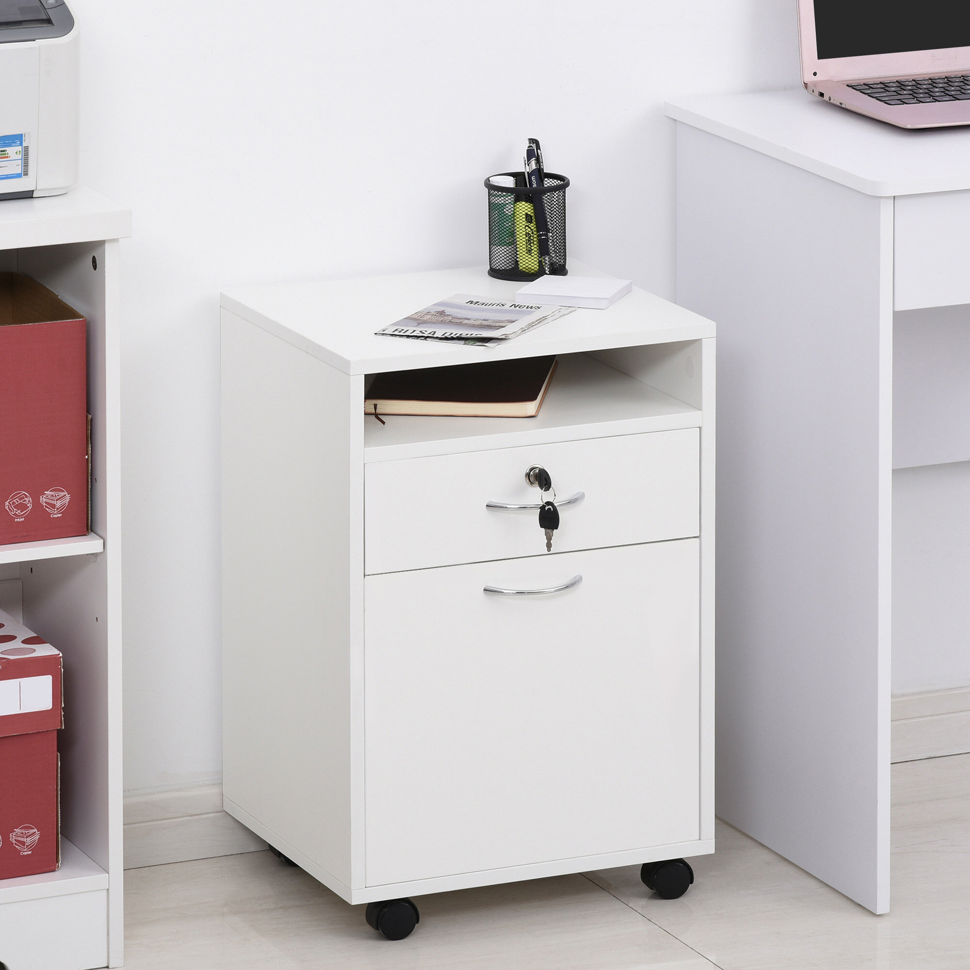 Inbox Zero 2 Drawer Mobile Vertical Filing Cabinet & Reviews - Wayfair ...