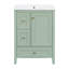 Meuble-lavabo moderne 24 po Fynley avec rangement réglable et bois d'hévéa