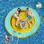 8 Ft Round Inflatable Floating Dock Hammock With Carrying Bag & Detachable Ladder, Yellow And Bright Mint Green