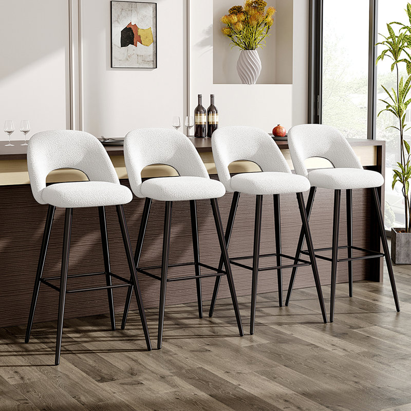 Milda Upholstered Counter Stool with Metal Frame