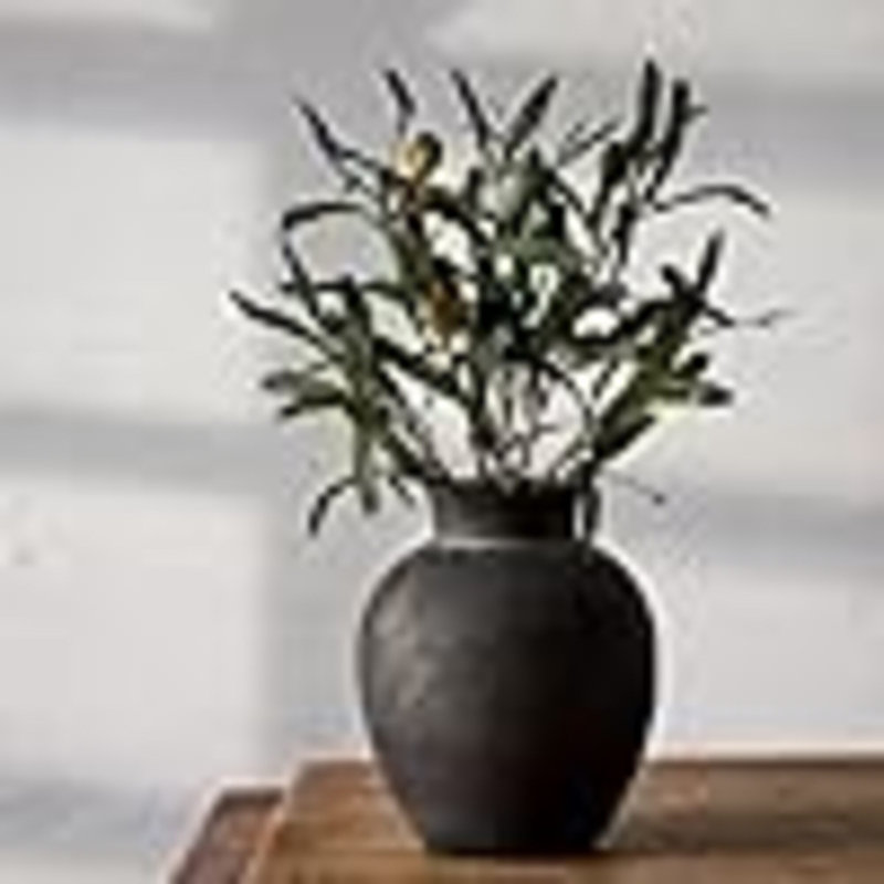 Ceramic Decorative Flower Vase | 6 Inch Pottery Rustic Farmhouse | Boho | Terracotta Vase For Home Decor, Table, Living Room, Bathroom, Shelf, Mantel Decoration