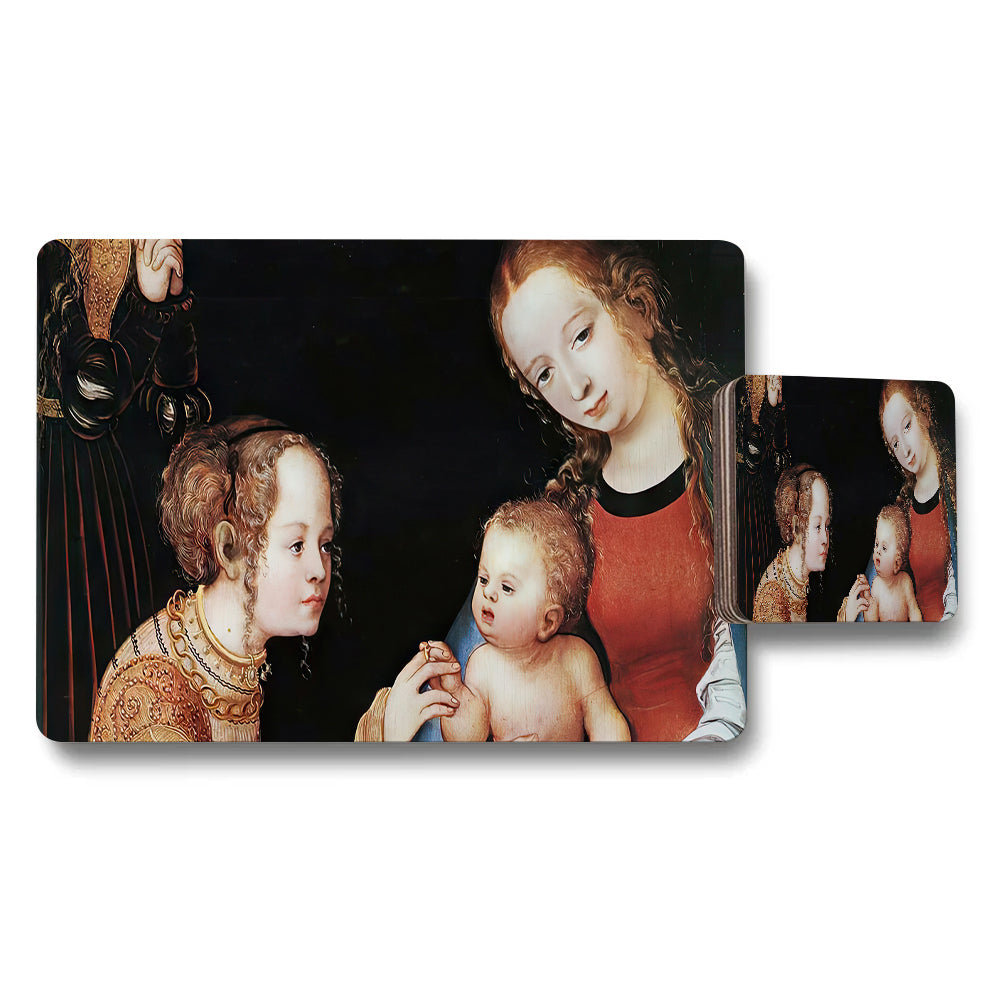 Elegant Madonna And Child Artwork Placemat Coaster Set