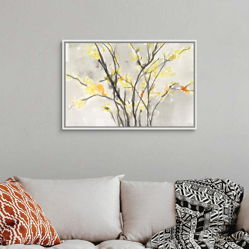 Art mural sur toile Blissful Elegance II, Toile avec cadre blanc, H 26 po x l 38 po