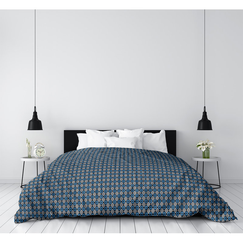 Housse de couette simple Katelyn Elizabeth, Housse de couette pour très grand lit, Bleu / mauve