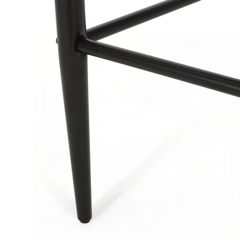 Ensemble de 2 tabourets de bar élégants à hauteur de comptoir avec fabrication robuste, Beige, Noir et or