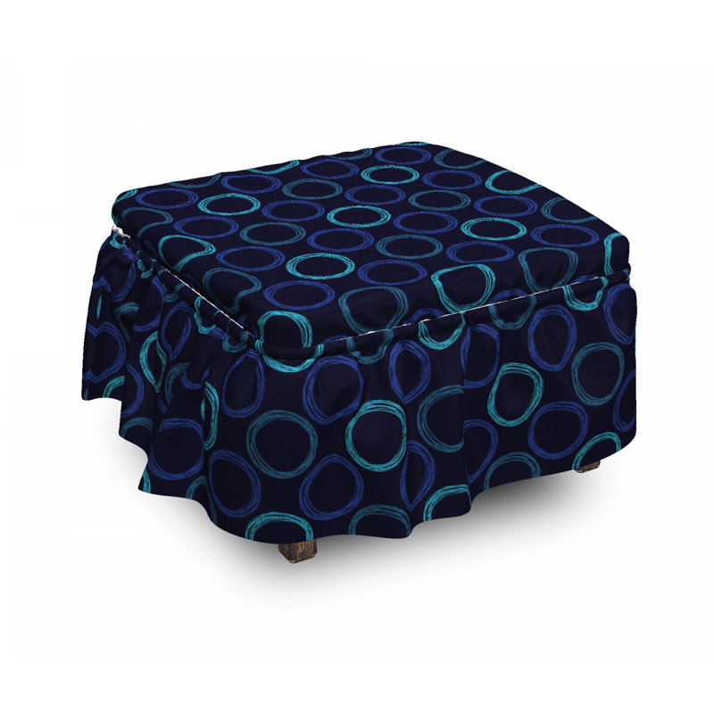 Housse pour repose-pieds scribble art circles