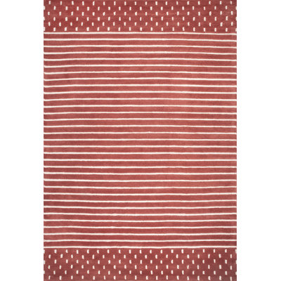 Tapis rouille en laine Clarita