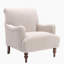 Fauteuil en polyester naturel avec 4 pieds
