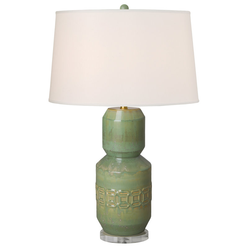 Lampe de table 34 po Arnera, Vert moucheté, Blanc