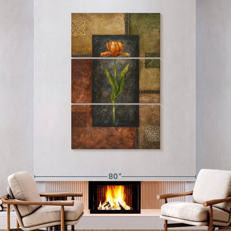 Tulipe orange antique Harnek, H 74 po x l 48 po
