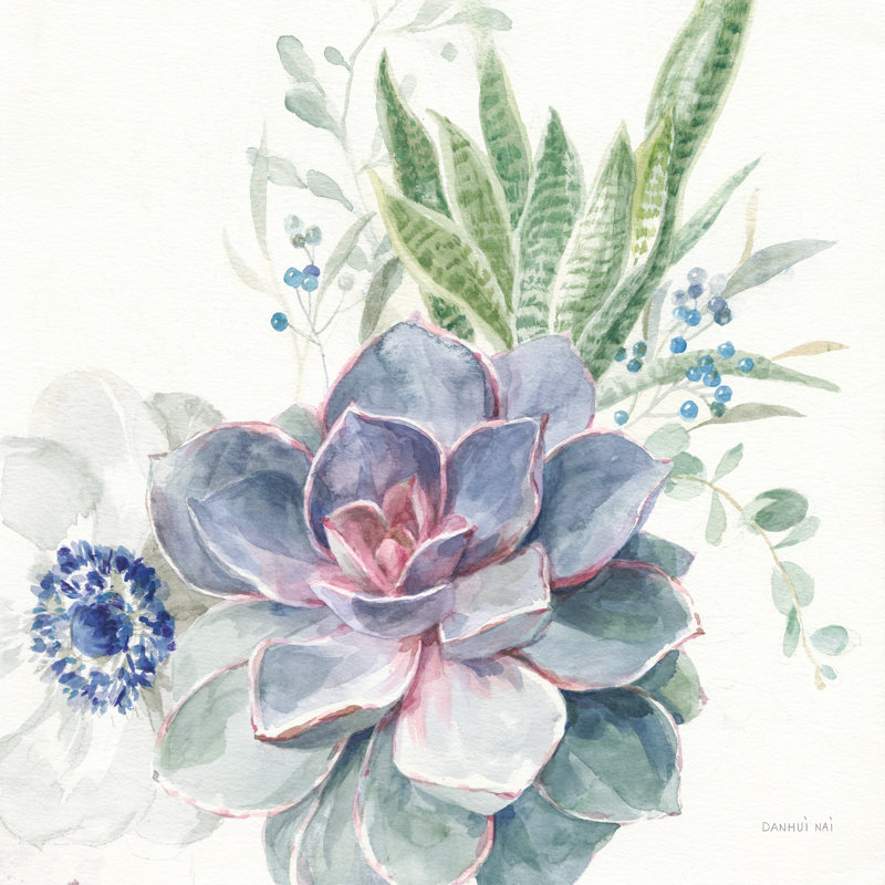 Desert Bouquet II by Danhui Nai - Painting Print, 48cm H x 32cm W, Black Floater Framed