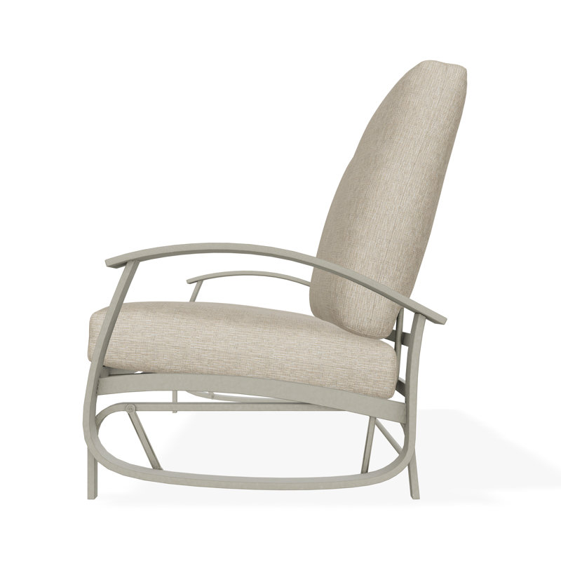 Belle Isle Outdoor Lounge Chair, Grasscloth Dune, Storm