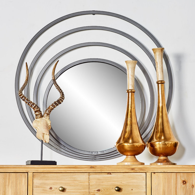 Miroir décoratif moderne et contemporain concentrique Berna, H 36 po x l 36 po
