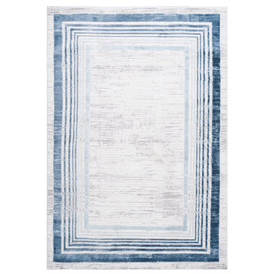 Tapis tissé et tissé 5 x 7 - bleu