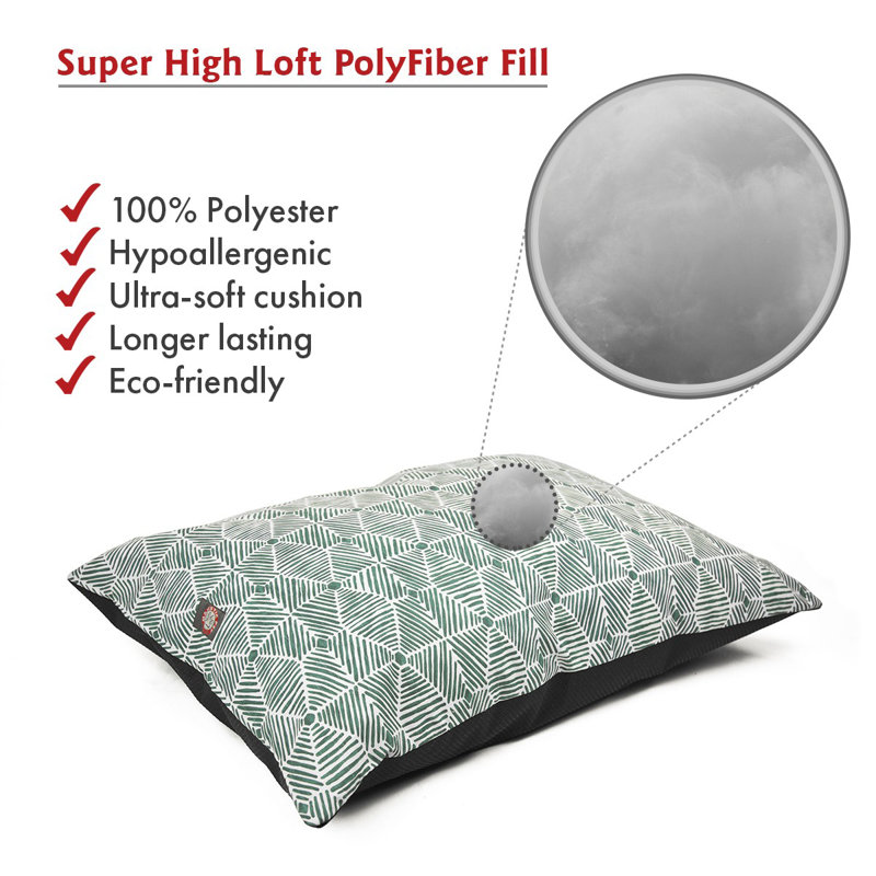 Coussin Charlie, Moyen (l 35 po x P 28 po x H 4 po), Émeraude