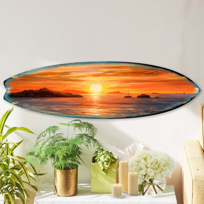Décoration murale Sunset Symphony Surfboard Coastal