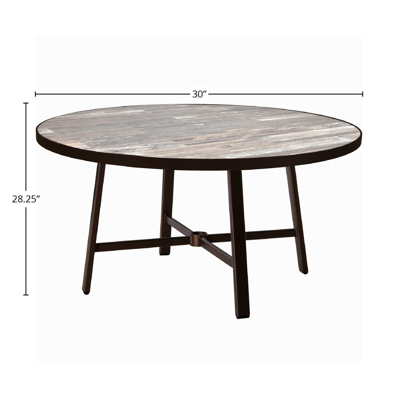 Marin Outdoor Round Dining Table, Venice Beach, Graphite, 54" W x 54" L x 29.75" H