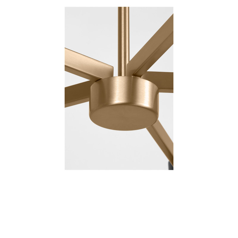 Zentro Five Light Chandelier, Satin Brass, No
