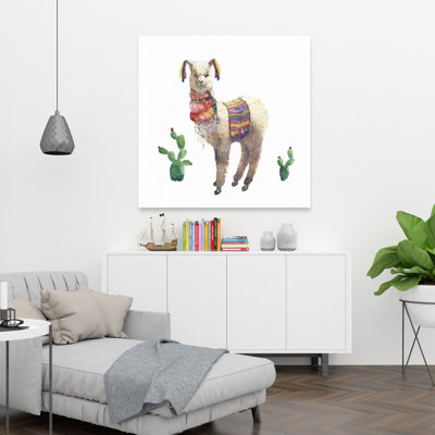 Lama Parade - Illustrative Children Art Canvas for Home Decor