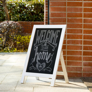 29.75"H Fiberboard Free Standing Chalkboard