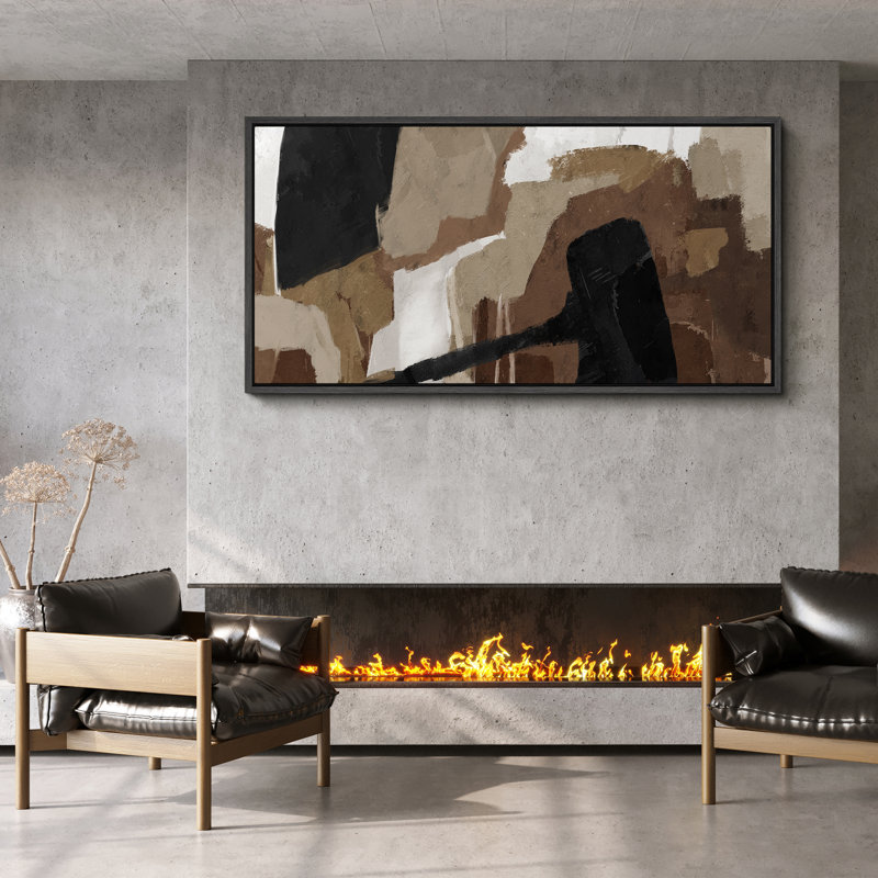 Impression sur toile surdimensionnée, reproduction d'art sur toile encadrée, H 30 po x l 60 po, Noir, noir, noir, noir