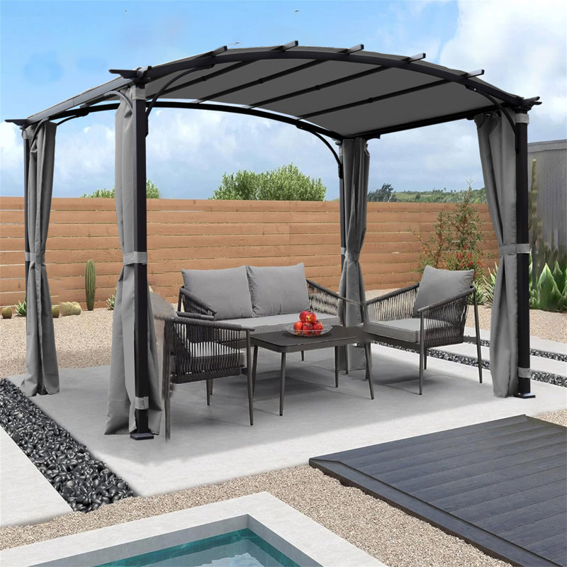Pavillon de jardin 9 x 11 pi avec abri de soleil imperméable et abri de soleil