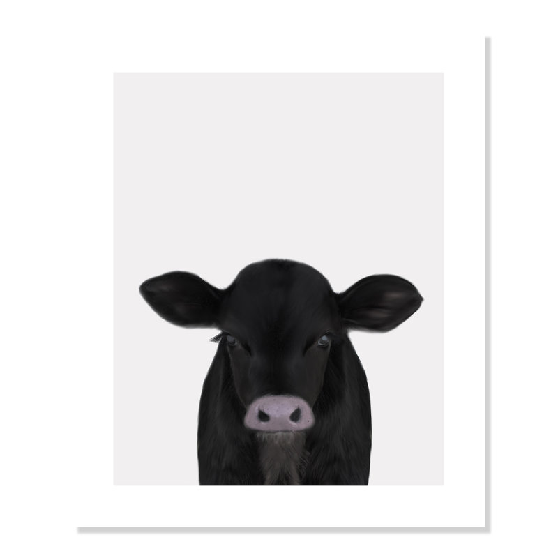 Mignon veau 1, reproduction d'art, H 24 po x l 20 po x P 1 po, Papier