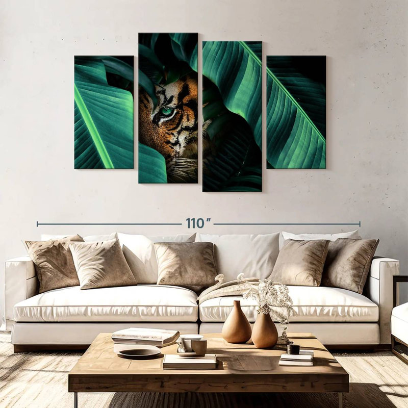 Brampt Hiding Tiger, 54" H x 84" W
