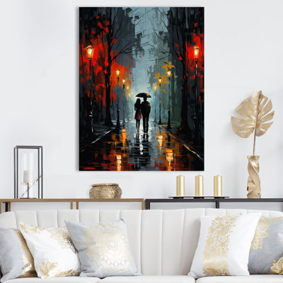 Couple, paysage urbain, allée - Portrait romantique, art mural