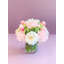 Arrangement de roses et de pivoines roses avec touche réelle - Arrangement floral de luxe