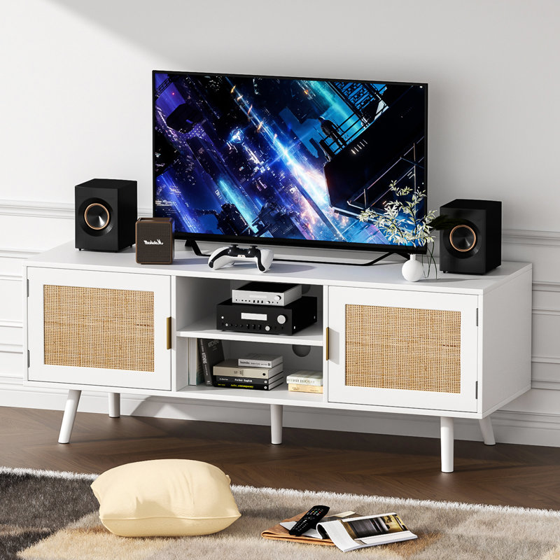 Boyt 2-Door Rattan TV Stand for TV's up to 75'' 