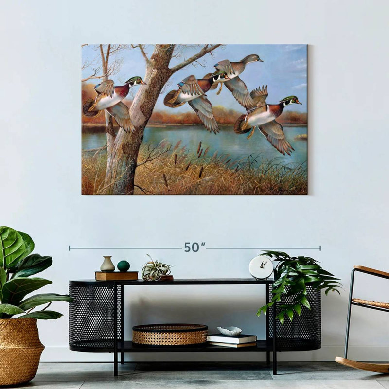 Brampt Flying Wood Ducks, 30" H x 45" W