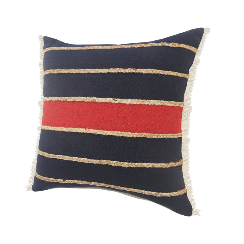 Coussin Atlantis, 24 po x 24 po, Rouge / Noir, Housse de coussin seulement - sans coussin