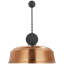 Thomas O'Brien, "Academy 17.5" Anchored Mack Barn Light in Matte Black with 16" Soft Copper Rockhouse Shade-1694186829-1694186827