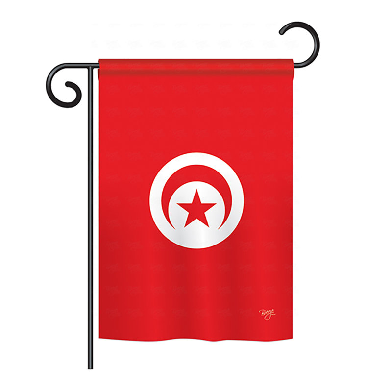 Drapeau de maison en polyester 2 côtés tunisien, H 40 po x l 28 po