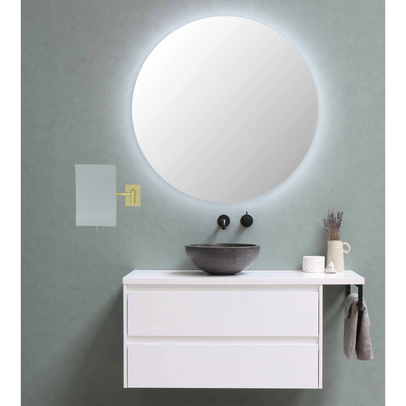 Pretrice Rectangle Mirror, Brushed Brass