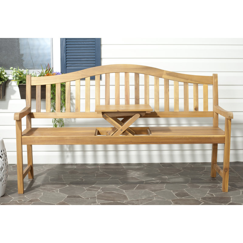 Banc de jardin en bois Volusia, Naturel