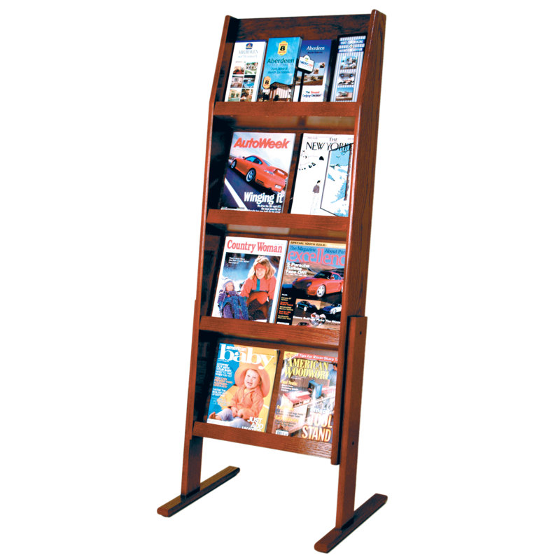 Porte-magazines autoportable Slope, Acajou
