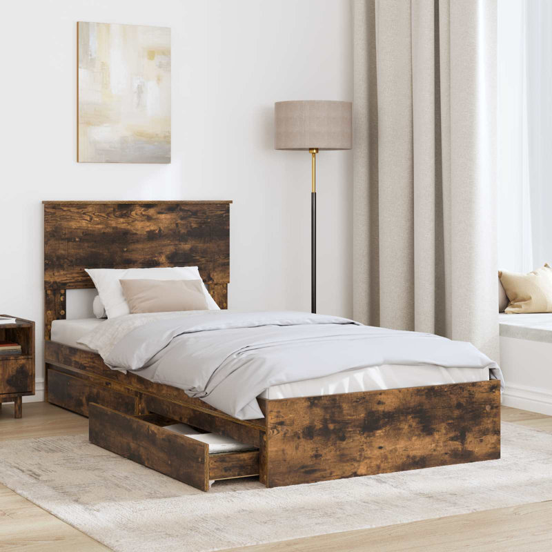 Bed, Small Single (2'6), Smoked Oak