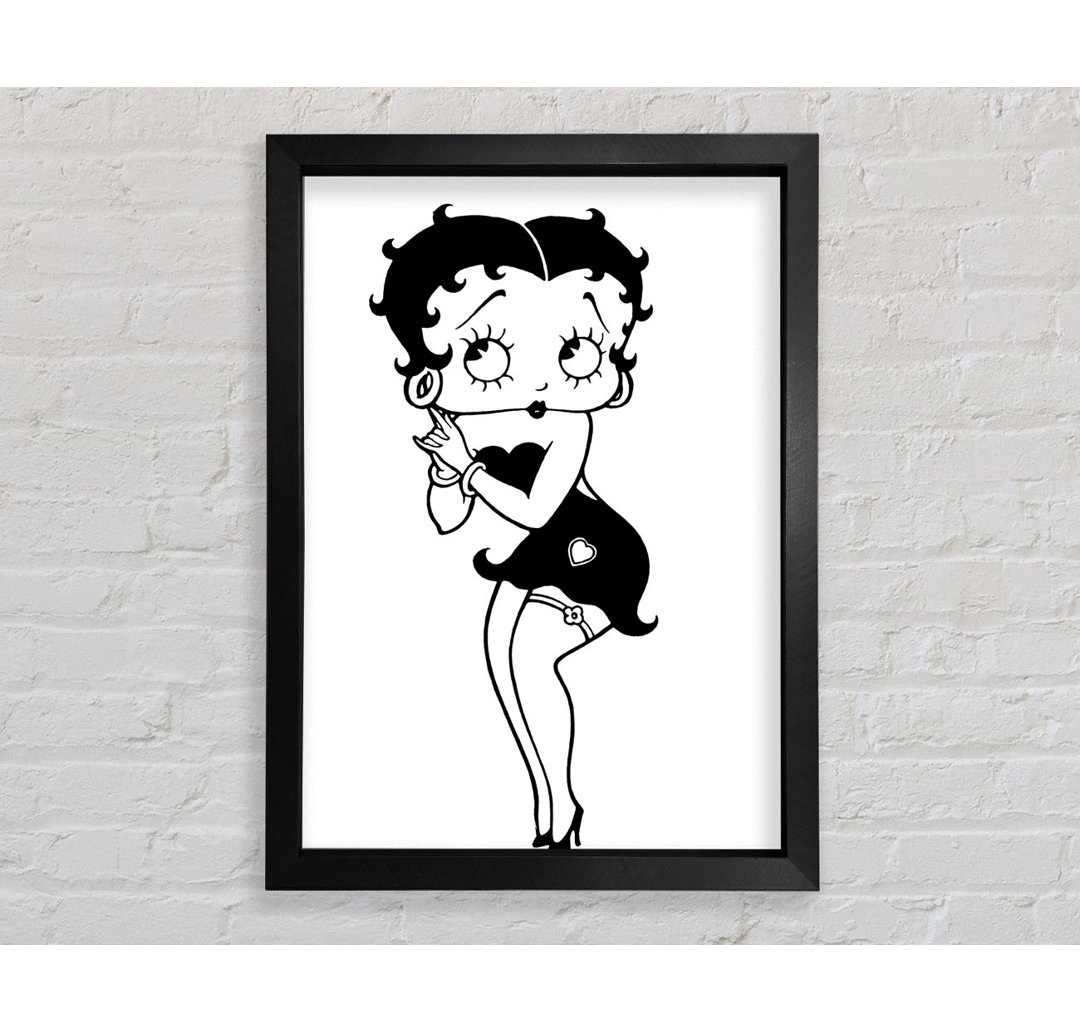 Betty Boop Love Heart - Einzelner Bilderrahmen Kunstdrucke