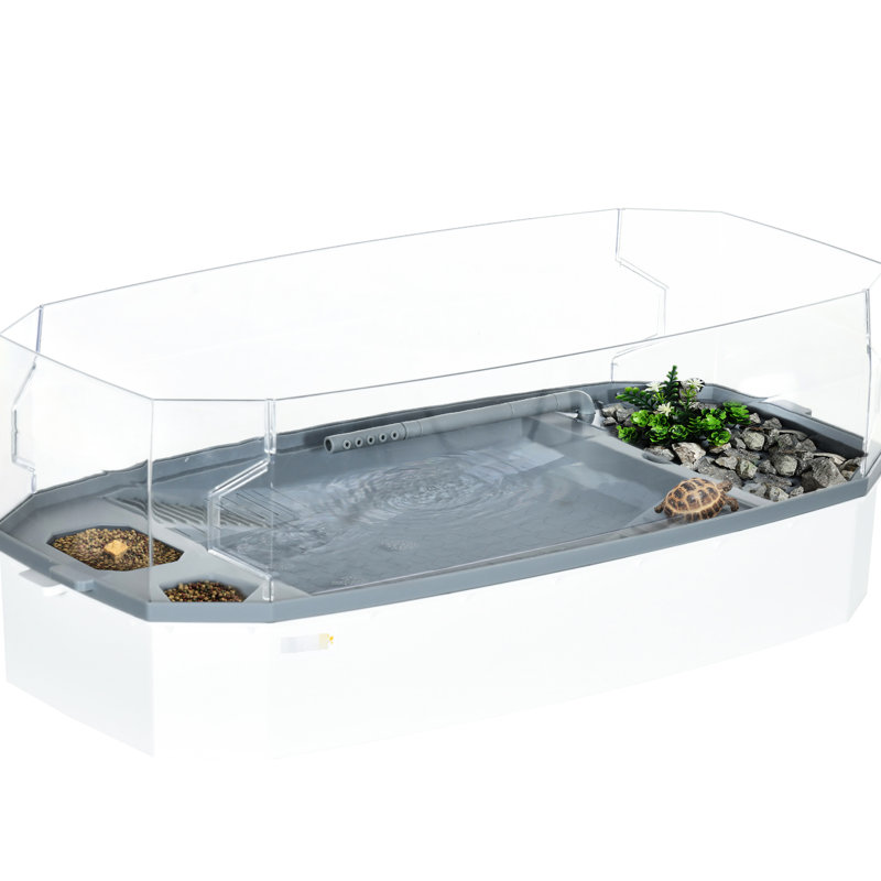 Aquarium en polypropylène tortue - murs de 5 po de hauteur, zone d'éclosion, 24,5 po x 11,98 po