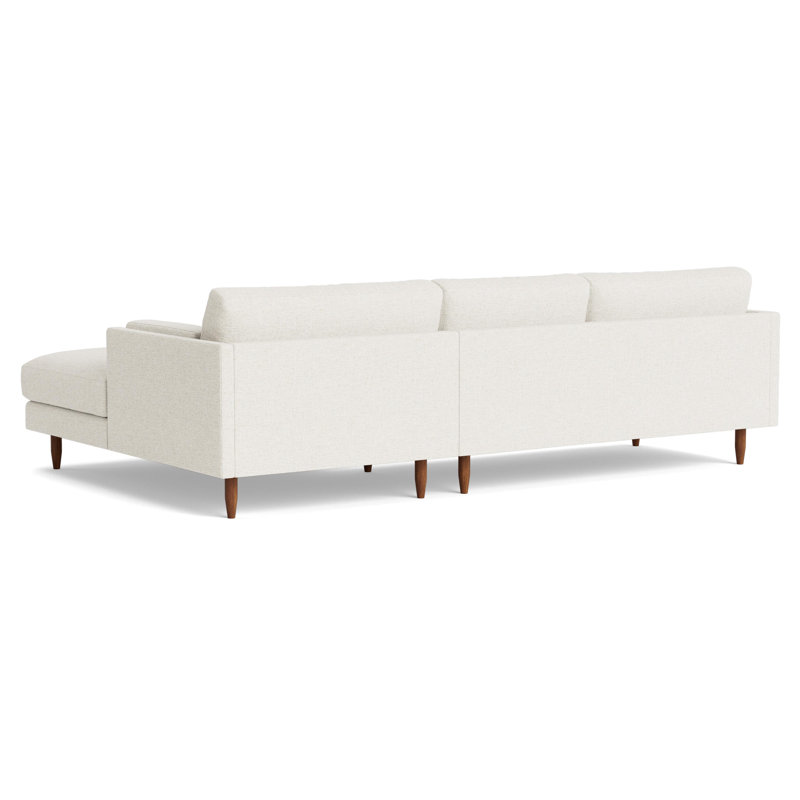Skinny Fat Chaise Sectional, Velvet - Beige, Right Hand Facing