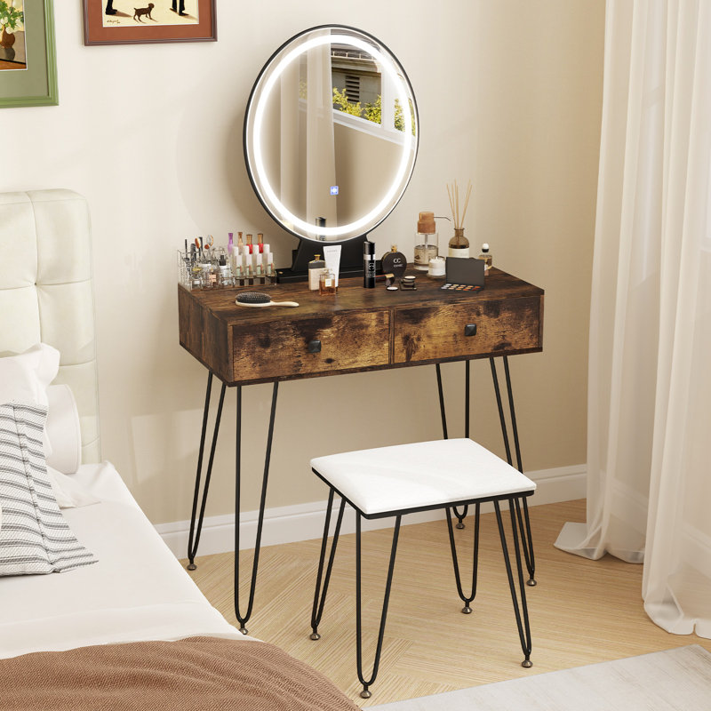 Dressing Table, Brown/Black