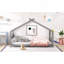 Lit simple en bois, gris-506226995