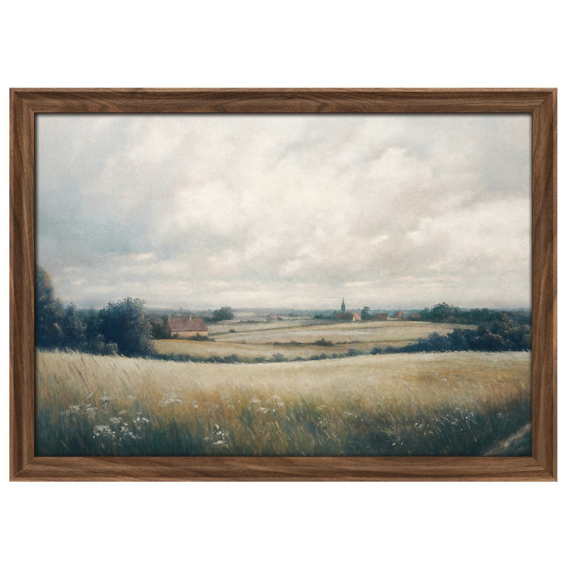 Art mural vintage rétro encadré pour chambre à coucher - 26 po x 36 po brun, Reproduction encadrée sans passe-partout