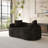 2-seater Curved Compressed Sofa, Upholstered Boneless Loveseat-1517070264