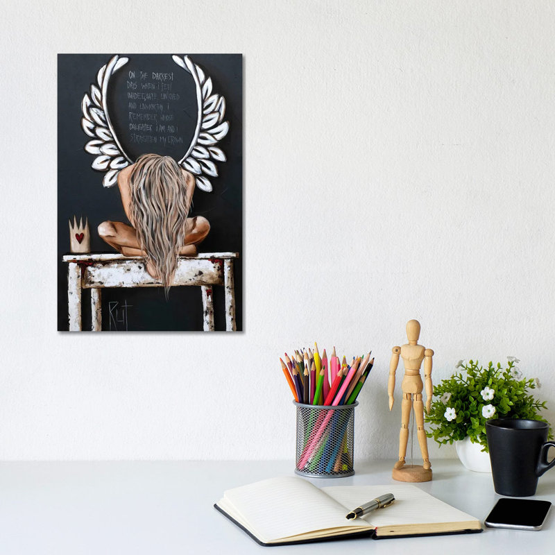 «On the Darkest Days» par Rut Art Creations - impression, H 8 po x l 12 po x P 0,75 po, Toile tendue, Pas de tapis